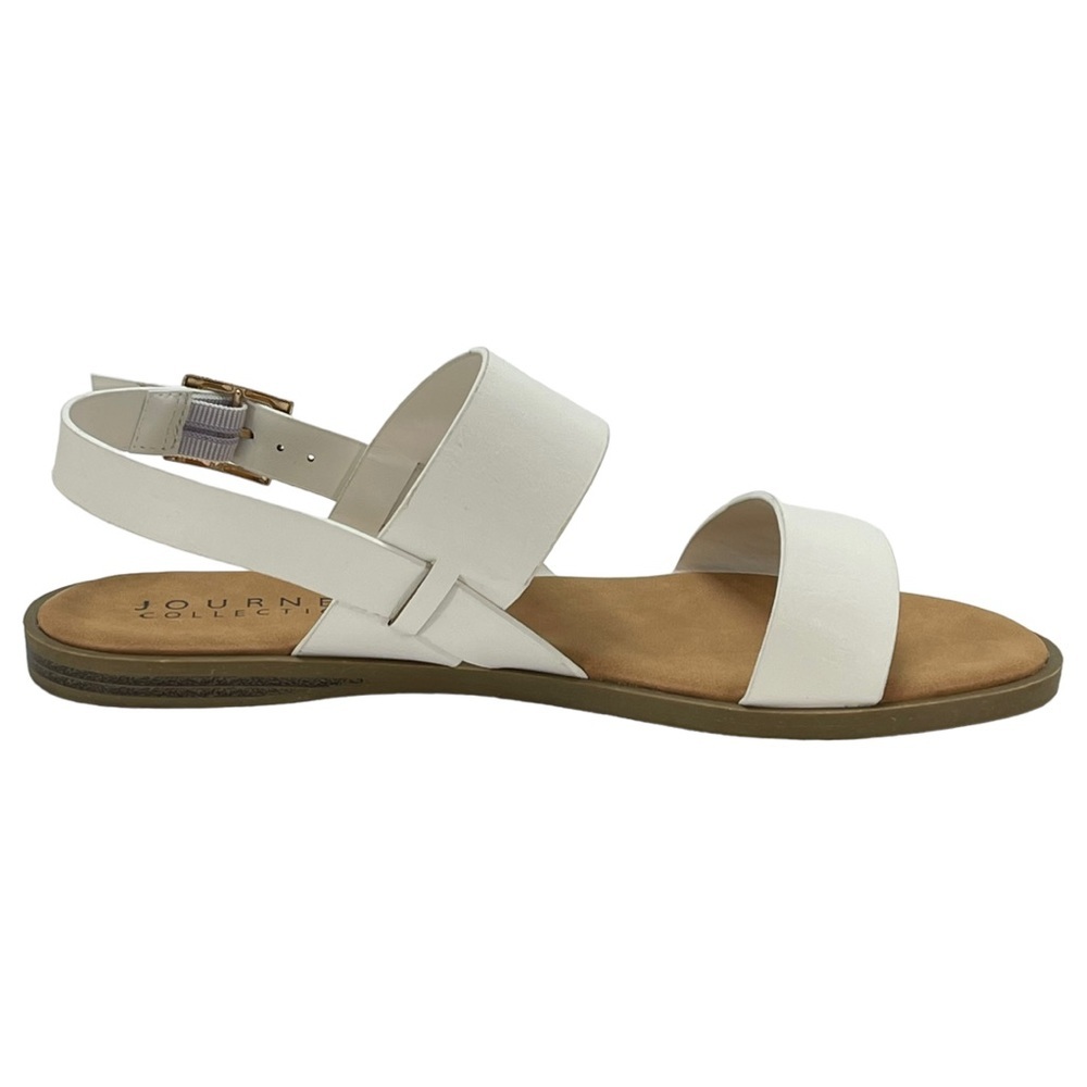 Journee Collection Lavine White Faux Leather Womens Slingback Sandals Size 7W - Picture 5 of 14